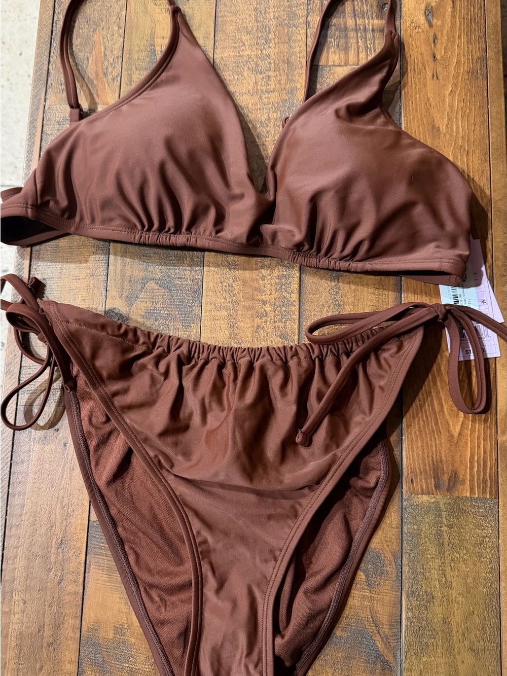 Target Brown Tie-Side Bikini Set
